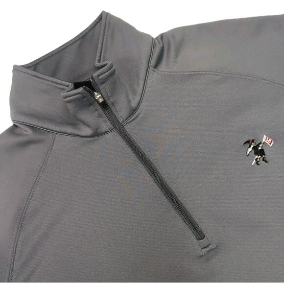 Dunning Golf 1/4 Zip Performance Pullover Mens M Gray Halloween Witch Broom READ - Picture 1 of 15